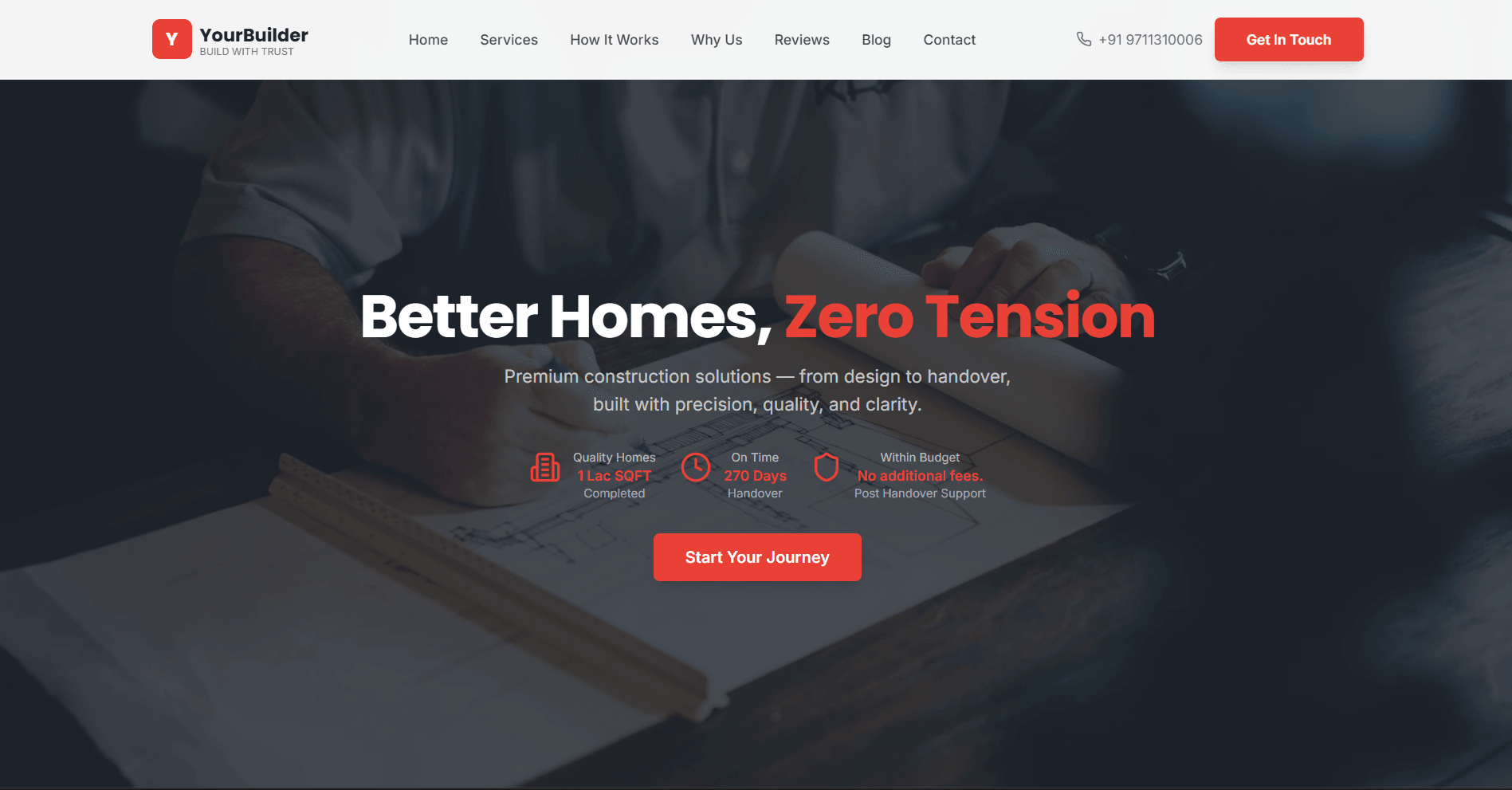 Screenshot of YourBuilder - Construction Website project